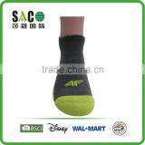 Fluorescence Green Free Terry Grey Low Cuff 4F Cotton Sports Socks thumbnail-4