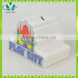 Ceramic Piggy Bank Counting Money Castle House thumbnail-2