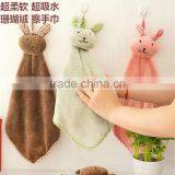 N105 Little Girls Cute Rabbit Jacquard Small Square Towel for Wholesale Yiwu Factory thumbnail-3