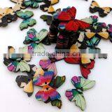 Colorful Butterfly Natural Wooden Button thumbnail-1