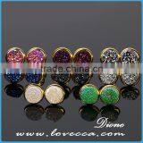 Good Quality Round 6.0mm Rose Gold Natural Druzy Stud Earring For Women thumbnail-6