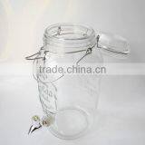 Ice Cold Airtight Portico Glass Drink Dispenser With Metal Clip Top Lid thumbnail-2