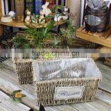 Handmade Decorate Wicker Flower Basket thumbnail-3