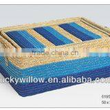 5/s Colored Storage Basket With Wheat-straw With Hand for Home Storage thumbnail-1