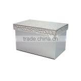 Household Set Of 3 Rectangular Faux Leahter Storage Box With Lid thumbnail-4