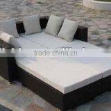 Outdoor Artificial PE Rattan Sunbed Double Sun Lounger thumbnail-1