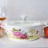Microwave Porcelain Pot With Glass Lid thumbnail-1