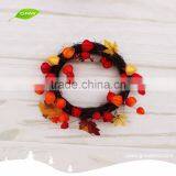 GNW CHWR-1605036 Customized Promotional Maple Leaf Christmas Rattan Wreath thumbnail-2