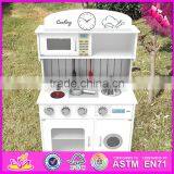 2017 New Design Pretend Play White Wooden Toy Kitchens for Toddlers W10C267 thumbnail-3