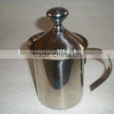 400ml/500ml Stainless Steel Milk Frother Double Mesh Milk Foamer DIY Coffee Maker for Cappuccino thumbnail-1