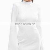Women Fashion John Zack Petite High Neck Open Back Mini Dress With Split Sleeve thumbnail-2