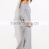 Latest Design Straight Dress Styles off Shoulder Women Maxi Dress Long Sleeve thumbnail-2