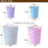 Flower Design Plastic Deskside Waste Basket Middle East Market Garbage Can thumbnail-6