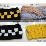 2016 Winter Fashion New Latest Crochet Acrylic Lace Button Knitted Headband thumbnail-4