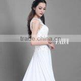 New Fashionable Beaded Embroidery Sleeveless Lace Wedding Dress thumbnail-3