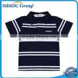 Boys Stripe Polo Shirt Navy Blue/White Stripes 1-6 Years thumbnail-1