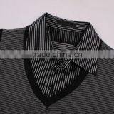 Thin Grey White Striped Cotton Sweater Shirt thumbnail-2