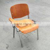 High Quality Commercial School Chair Chrome Tablet Chair Training Writting Plywood Chair thumbnail-1