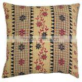 Kantha Cushion Cover - Red Black and Sand Design thumbnail-2