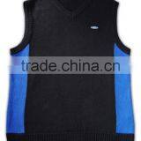 ISO9001/BSCI Manufature Black Mens Fitted Knitting Pattern Vest thumbnail-4