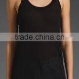 Narrow Racer Back Tank Tops in Black thumbnail-2