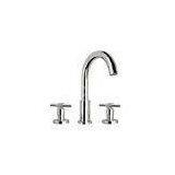 High Round Quarter Turn Basin Mixer Taps 2 Handle , Three Hole Bath Taps thumbnail-1