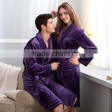 Coral Fleece Bathrobe Unisex Couple Robe Purple Hotel & Spa Wholesale Bathrobe thumbnail-1