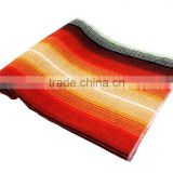 Yarn dyed velour stripe gradient color cotton bath towel/beach towel