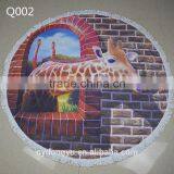 Deer Giraffe Round Beach Towel/jkr 690g Round Table Towels Shawl Yoga Mat Beach Towels Shawl