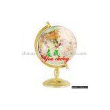 White MOP Globe With Unbowed Ancient Silver Base thumbnail-1