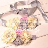 2pcs Set Tiara Baby Girl Sash and Matching Headband Photography Props thumbnail-1