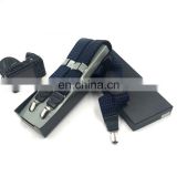 Fashion Navy White point ribbon 3 clips men's suspenders Adult fashion Suspenders