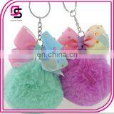 Promotion 2017 Fur Ball With Bow Knot Key Chain Wholesale thumbnail-1
