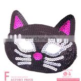 kids medical face mask Halloween Black Cat Sequin Mask