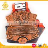 Antique Copper Half Marathon Running Medal With Company Logo thumbnail-1