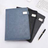 Fashion Office Manager Business Clip Conference A4 Three Color PU Leather Meeting Folder