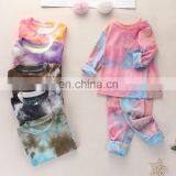 Autumn Kids Boy Girls Tie-Dye Clothes Set Spring Long Sleeve Pullover O-neck Tops T-shirt Pants 3Pcs Outfit for Infant Baby 1-6Y thumbnail-3