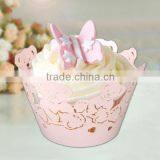New Hot Elegant Laser Cut Wedding Decoration Party Paper Cupcake Wrapper,paper Cup thumbnail-1