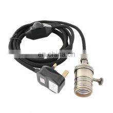 Tonghua Vintage DIY Lamp Set Knob Switch Brass Lamp Holder Round Braided Electrical Wire AU Plug Indoor Lighting Cord Set