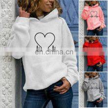 Wholesale Customization Women's Sweater Casual and Comfortable Long Sleeve Printing Hooded Loose Movement thumbnail-2