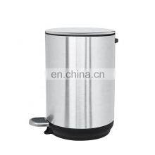 New Popular Modern 5L Kitchen Dustbin Wholesale Stainless Steel Dustbin Round Pedal Trash Bin thumbnail-2
