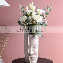 Home Accessories Pottery Flower Ceramic Decor Nordic Body Black Modern Vases Orchids Head Boho Decoration Face Shape Head Vase thumbnail-3