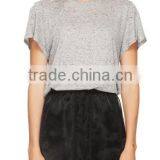 2015 China Manufacturer Customized Ladies Casual Gray Silk Jersey T-shirt thumbnail-2