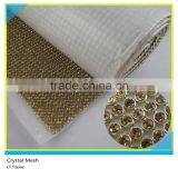 Smoked Topaz Rhinestone Aluminum Glue on Mesh 2mm Rhinestone Hotfix 44*120cm Mesh thumbnail-4