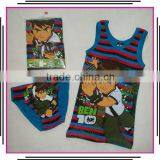 Kids fashion underwear set briefs boys singlet vest and t-shirt