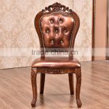 Antique furniture crystal buttons upholstered vintage wood leather side chairs