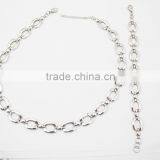 316L Stainless Steel Link Chain Bracelet and Necklace Jewelry Set thumbnail-2