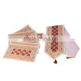 Indian Silk Table Runner With 6 Place Mats & 6 Coaster in Blue Color Size 16*62 thumbnail-1