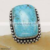 Antique Classy Genuine Turquoise New 925 Sterling Silver Men Rings thumbnail-1