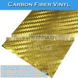 With Air Channel Chrome Gold 3D Carbon Fiber Car Wrap Vinyl Film thumbnail-3